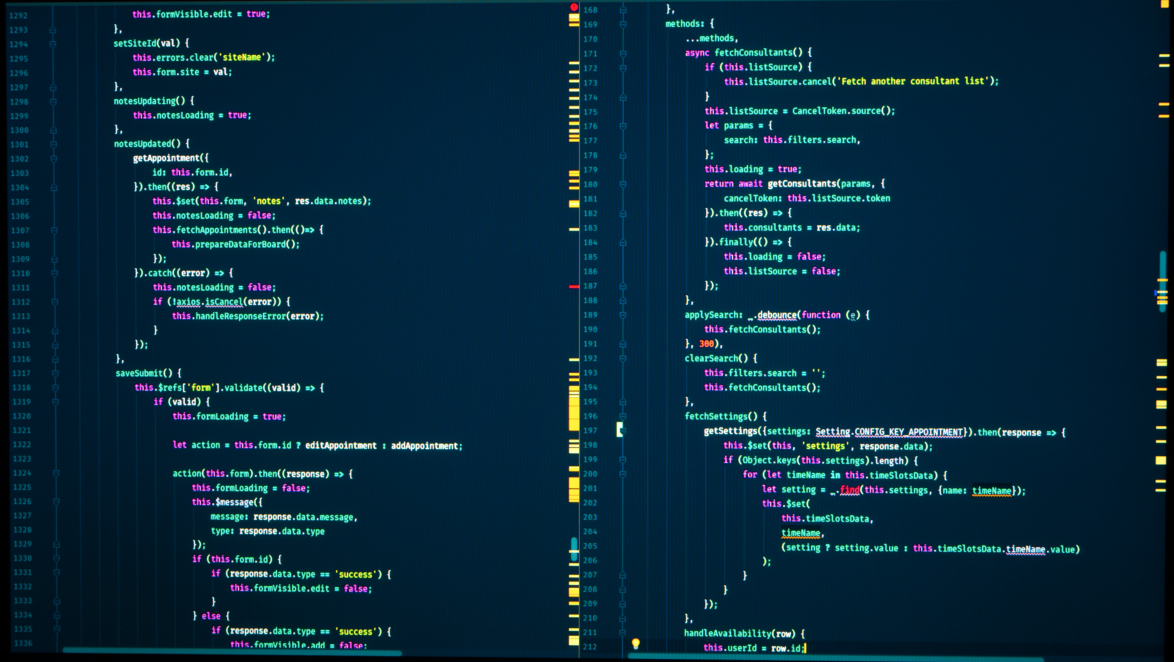 プログラミングコードエディタの画面